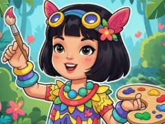 Niña de la Selva: Páginas para Colorear - crazygames